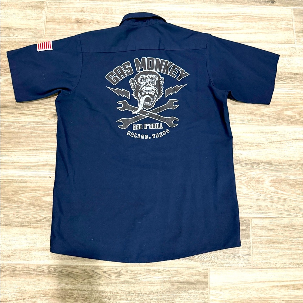 Gas Monkey Garage Men's Navy Blue Work Shirt